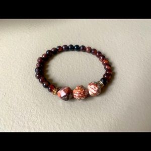 Jasper NWOT Stretchy Bracelet with Gold Spacers